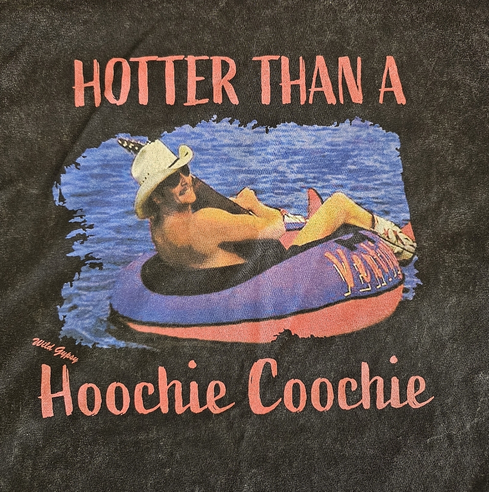 Hotter Than A Hoochie Coochie Black Graphic Tee Alan Jackson Western Country XL - Picture 2 of 7